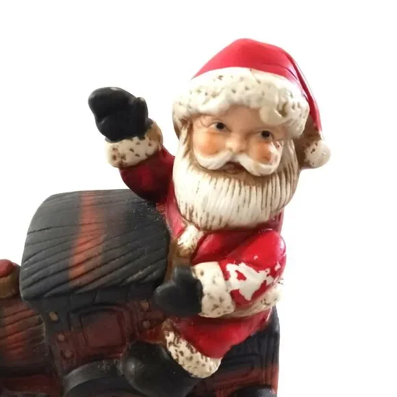 Vintage 1984 Enesco Santa Train Musical Box Ceramic Holiday Christmas Decoration - Picture 4 of 11